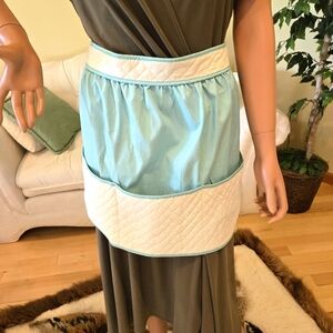 Vintage,  Handmade. Blue and White Women's Apron, 50s-60s